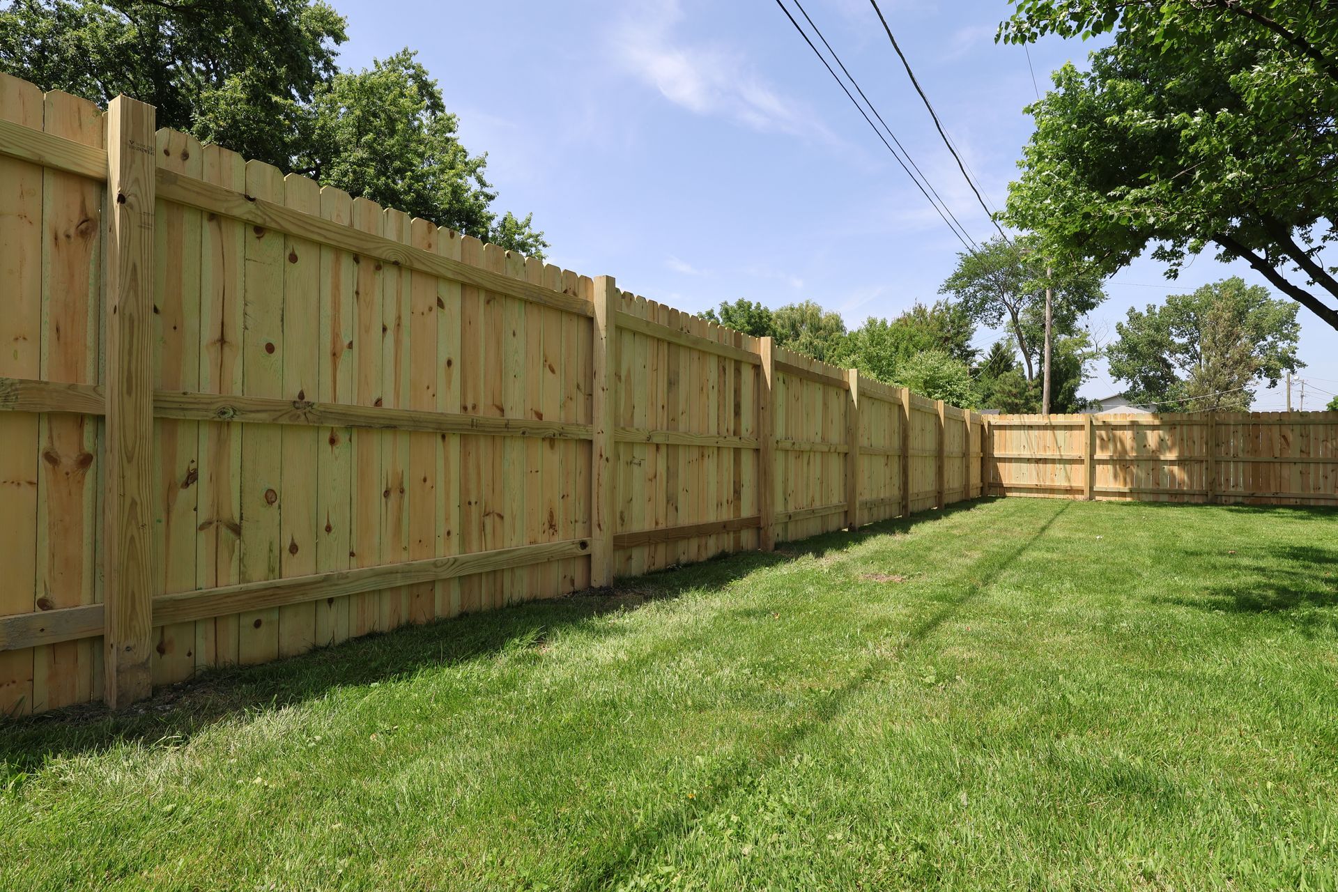 wood fence installation Illinois pressure treated pine privacy fencing