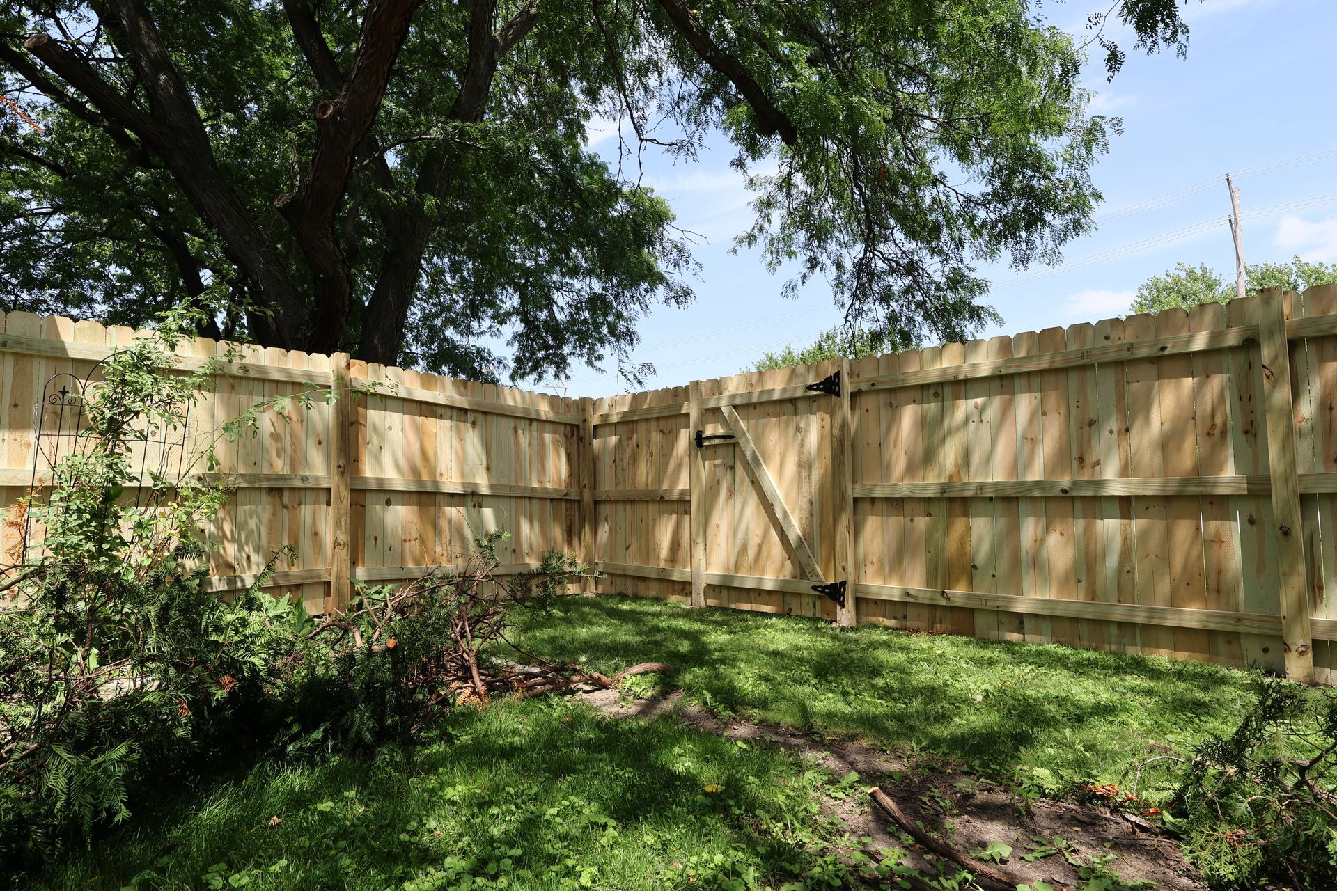 wood fence installation Illinois pressure treated pine privacy fencing