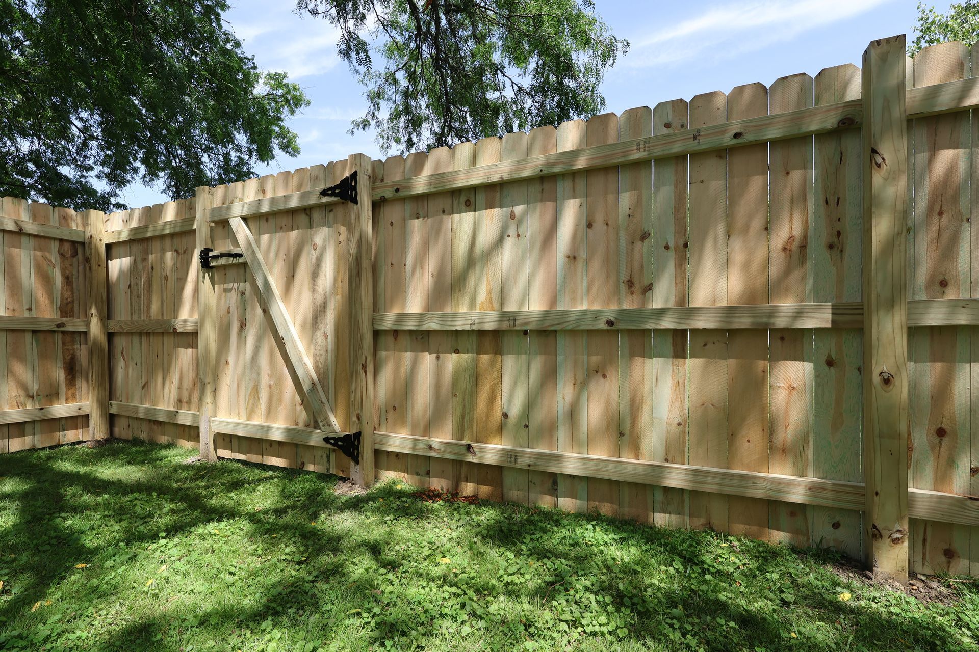 wood fence installation Illinois pressure treated pine privacy fencing
