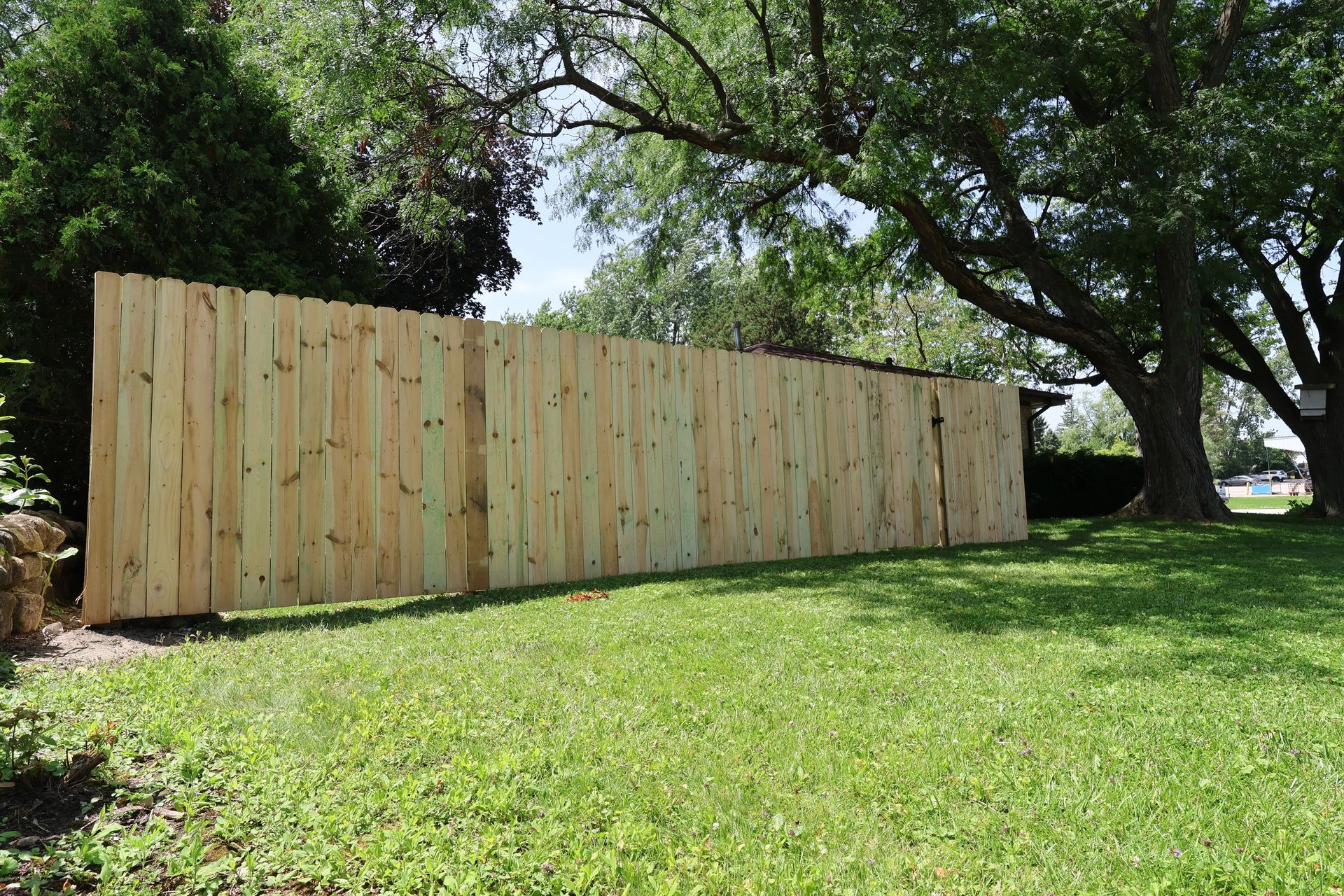 wood fence installation Illinois pressure treated pine privacy fencing