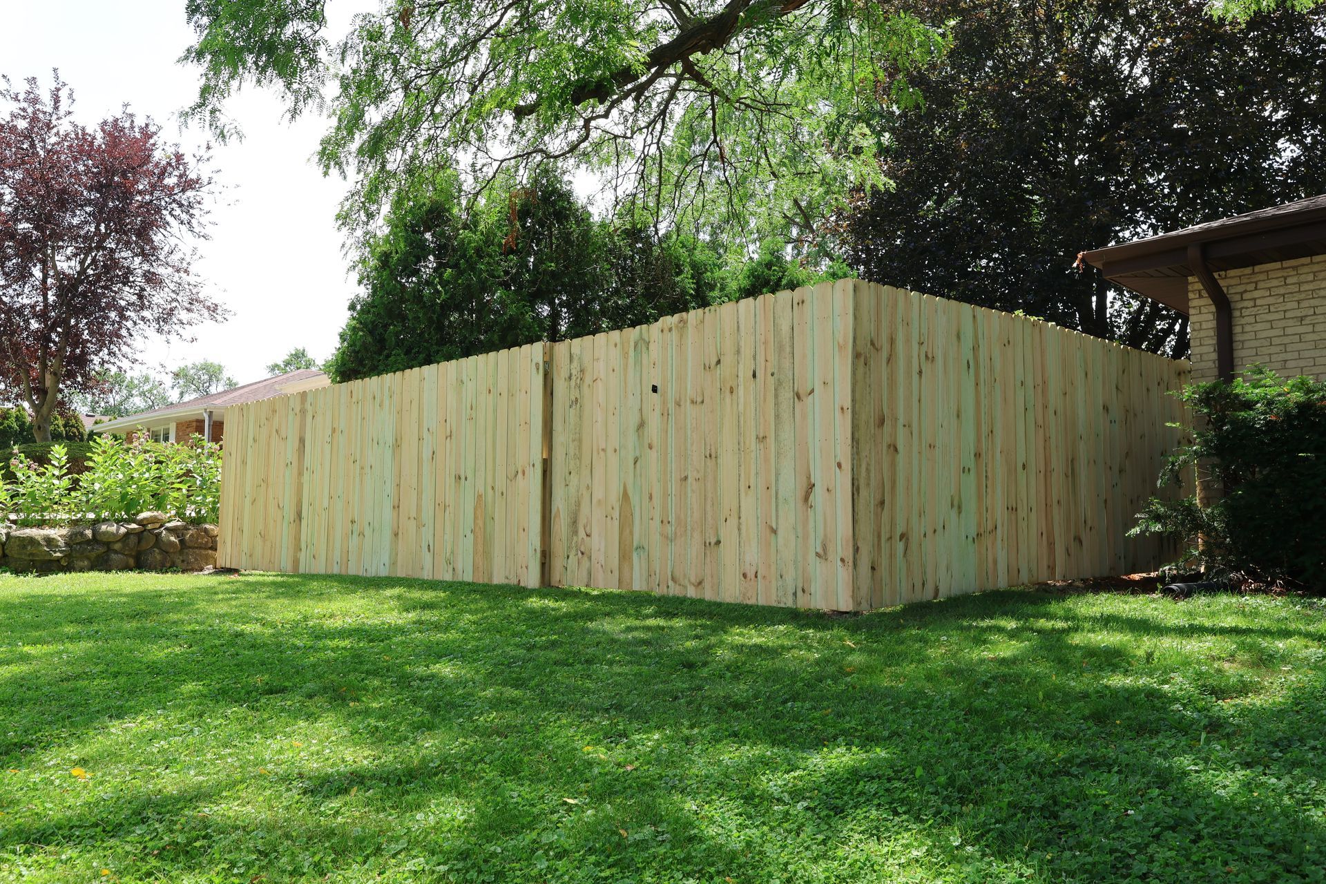 wood fence installation Illinois pressure treated pine privacy fencing