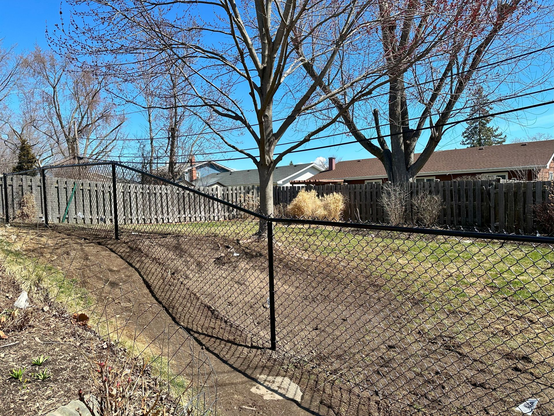 chain link fence steep grade