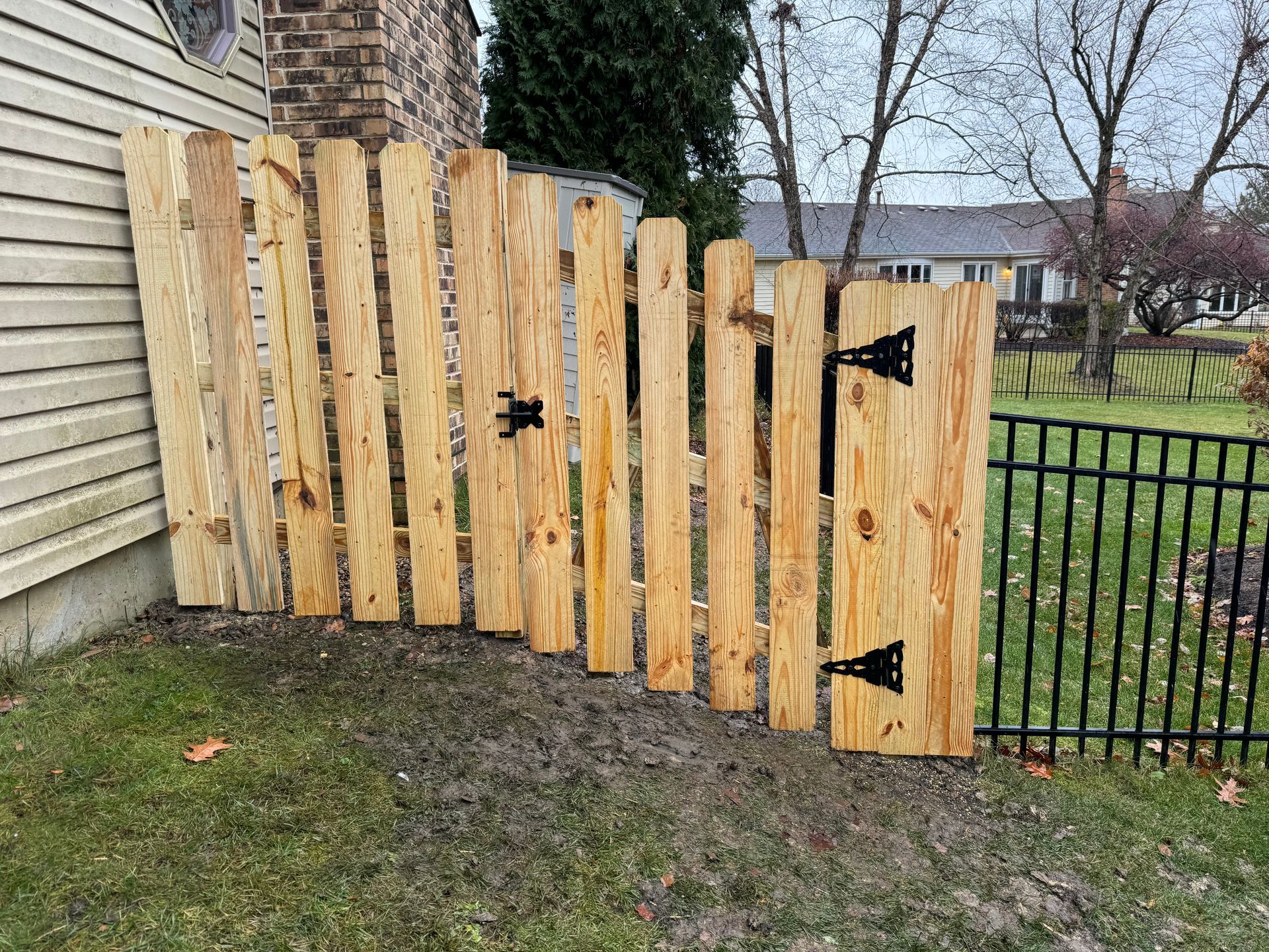 wood fence slope grade