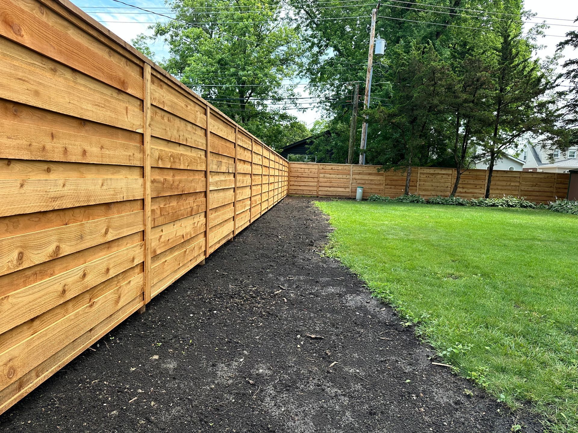 cedar horizontal fence installation Illinois