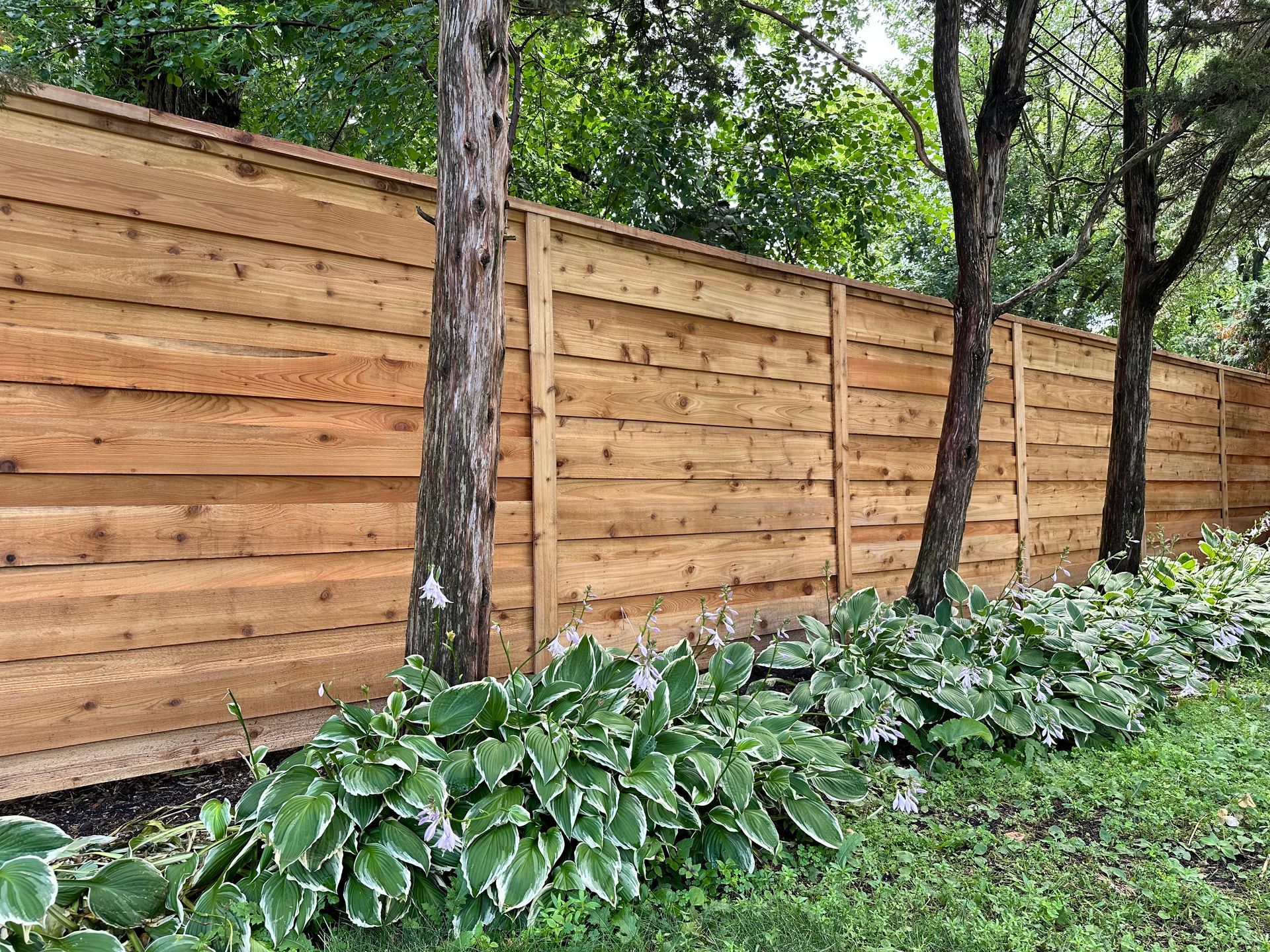 cedar horizontal fence installation Illinois