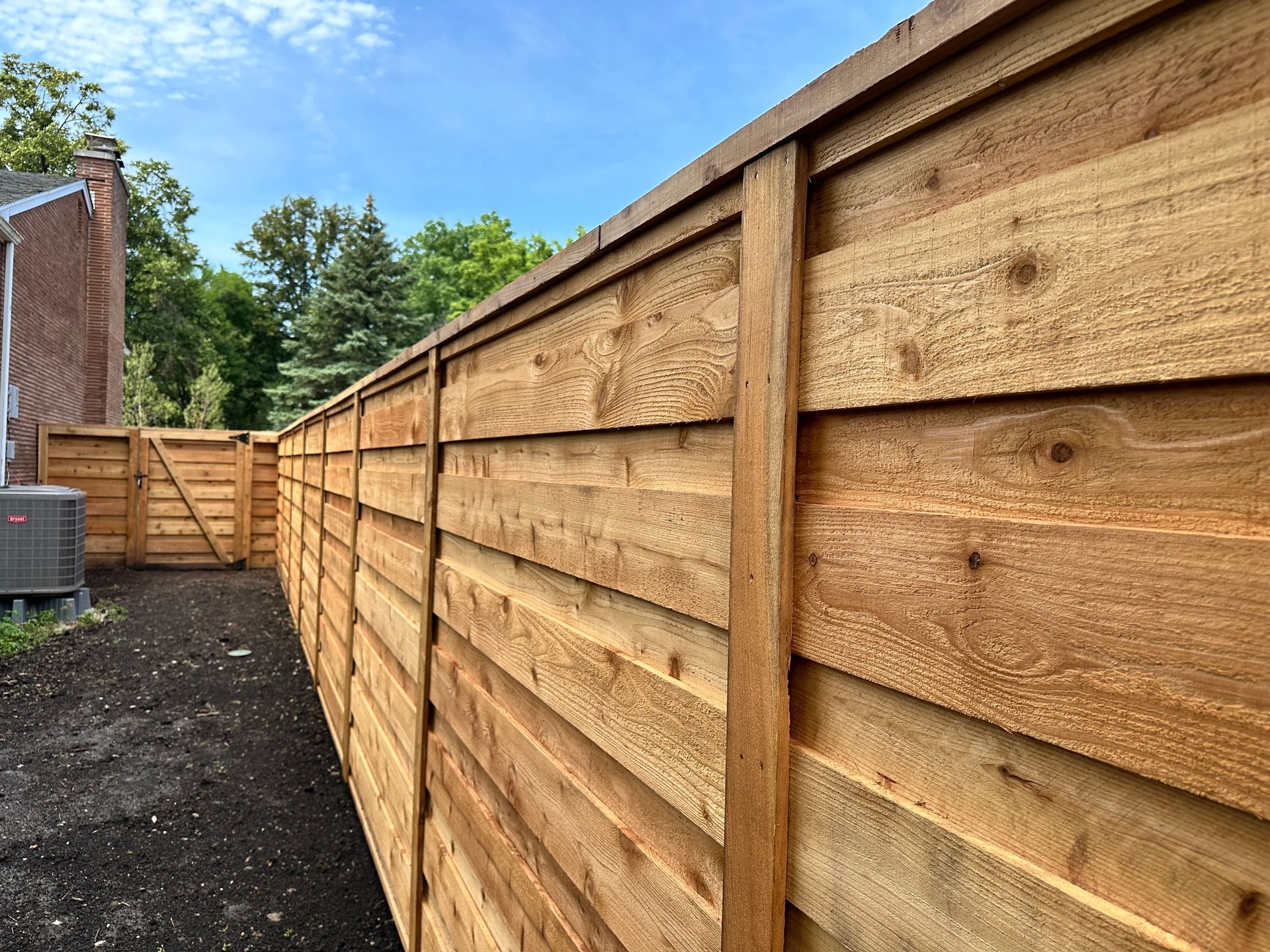cedar horizontal fence installation Illinois