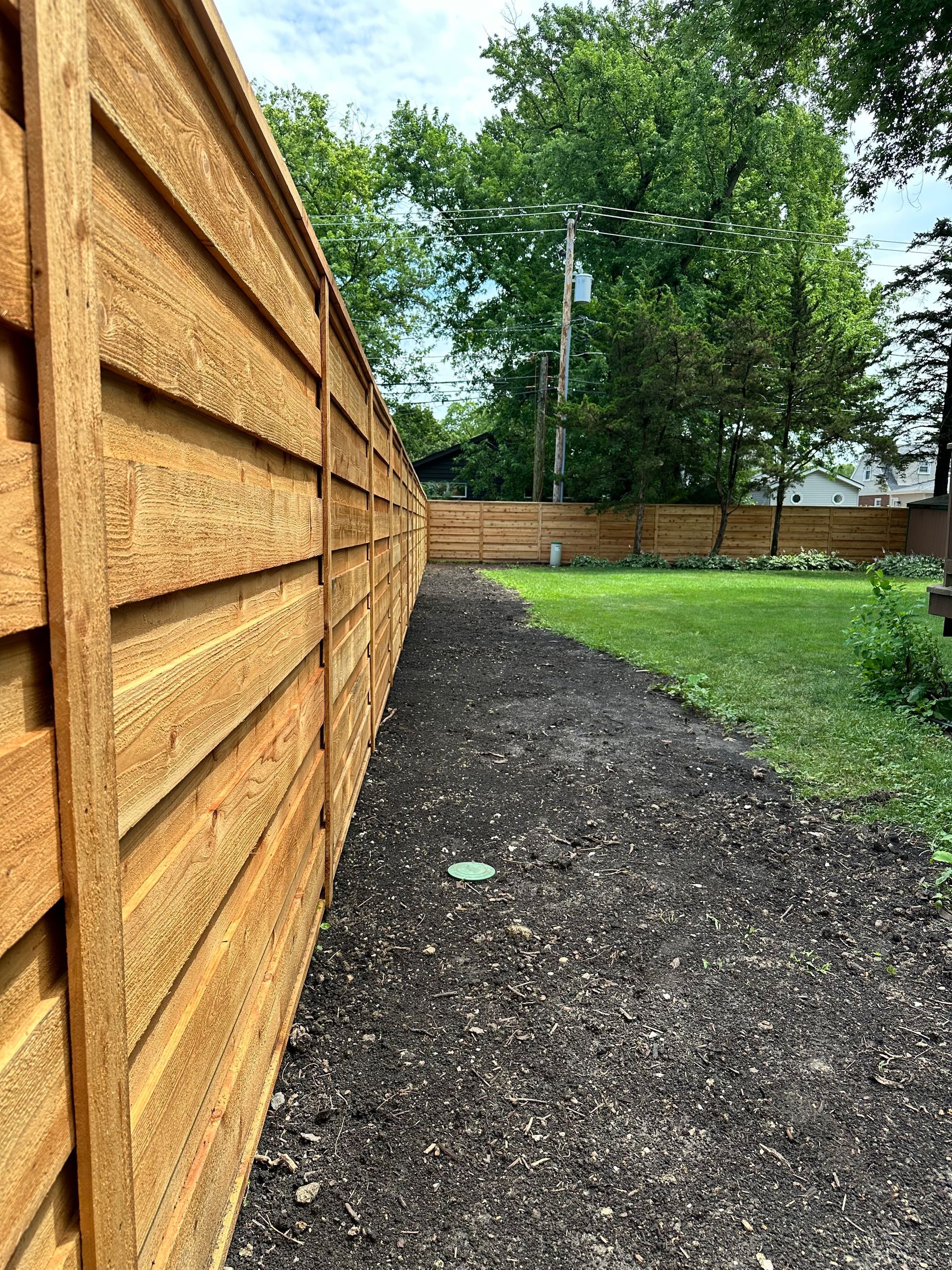 cedar horizontal fence installation Illinois