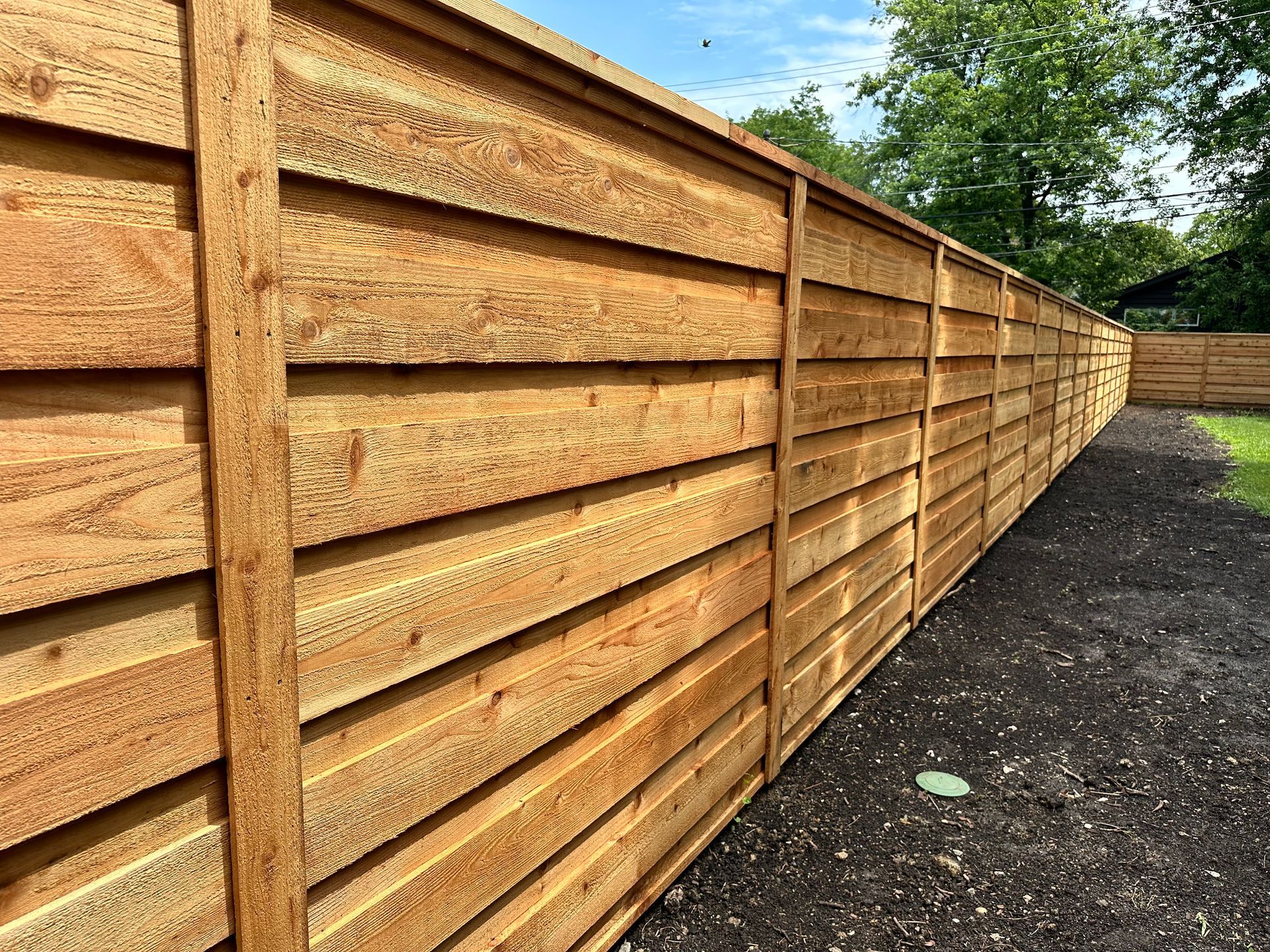 cedar horizontal fence installation Illinois