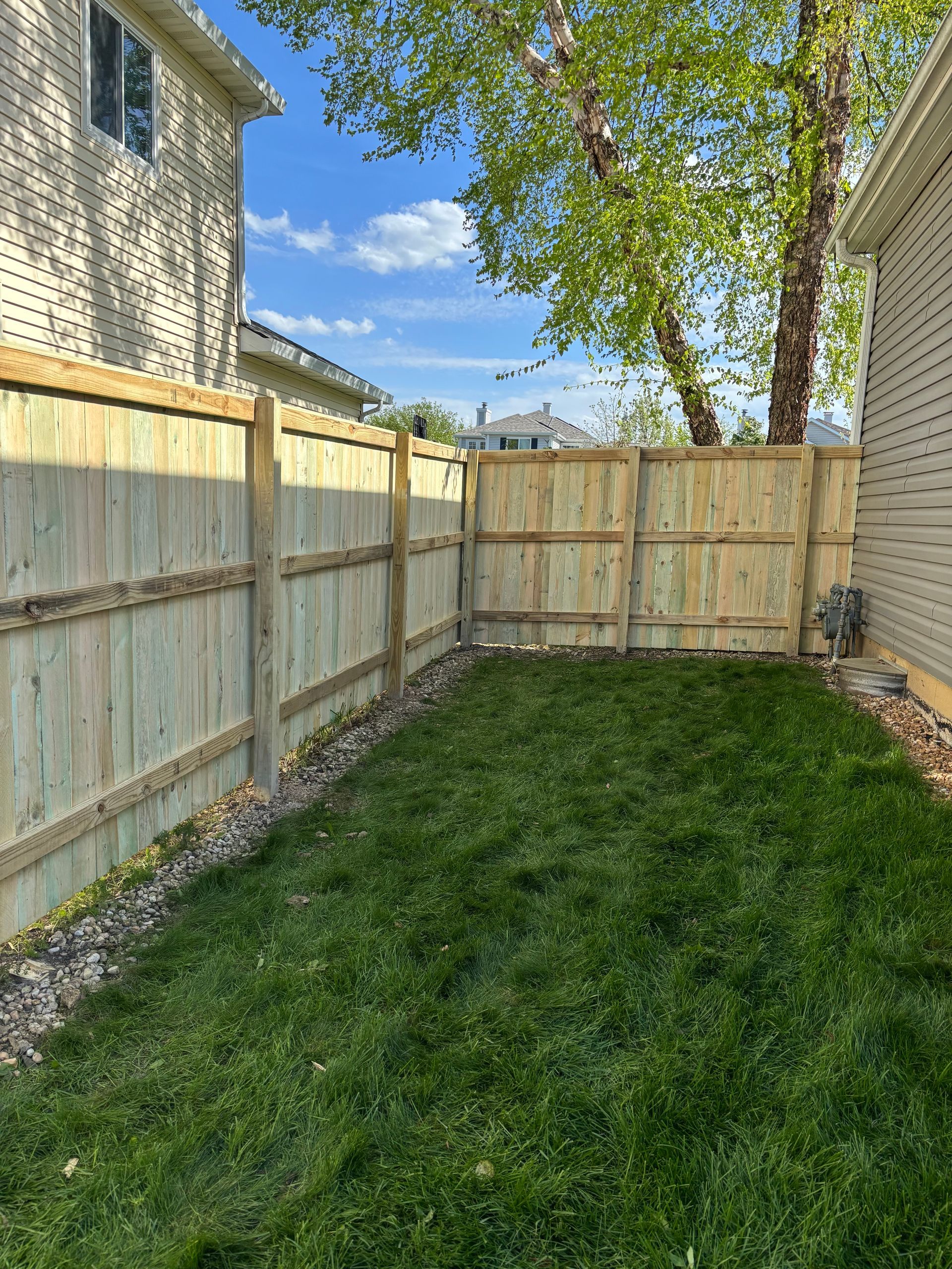 treated pine wood privacy fence installation Illinois