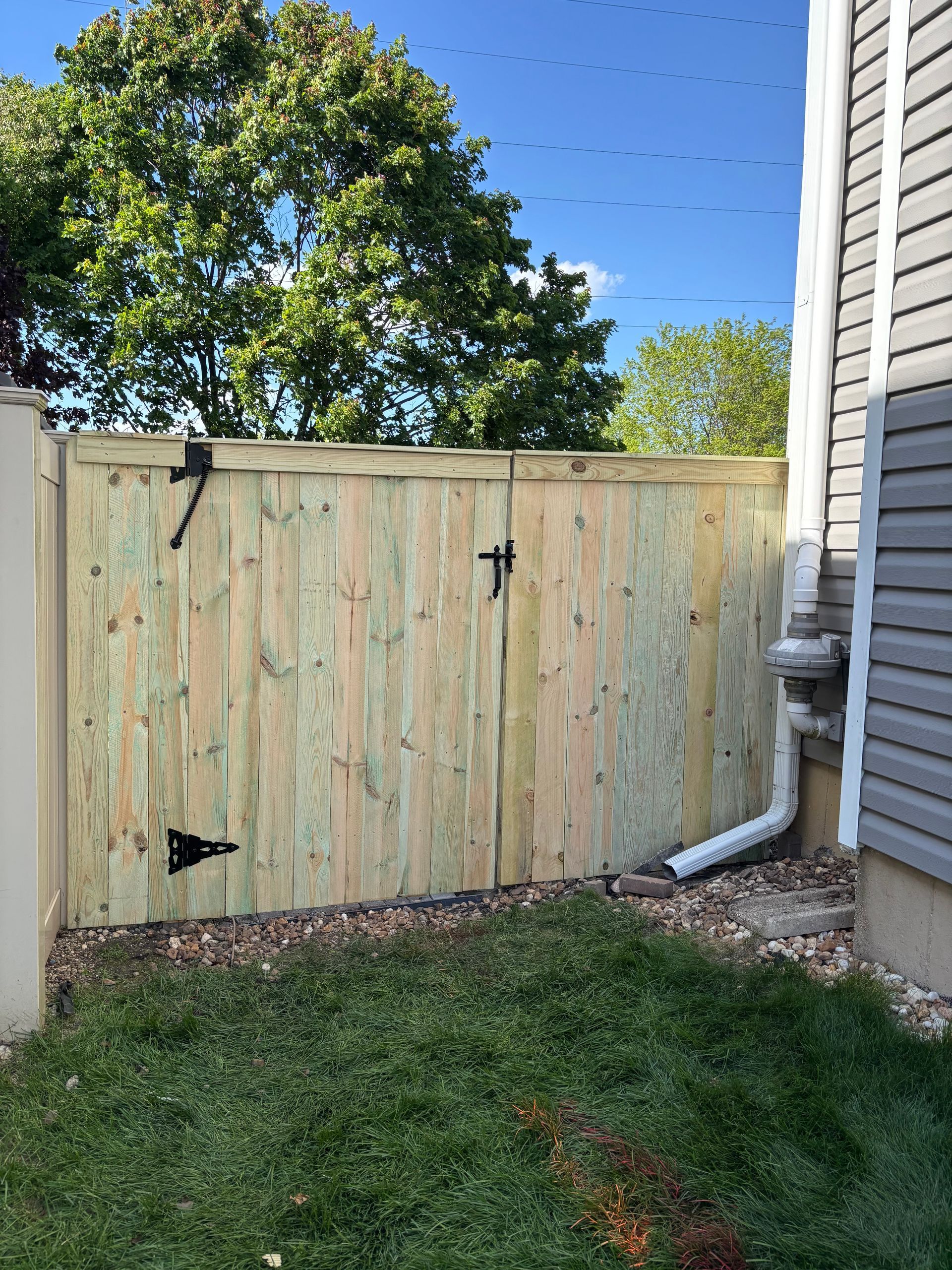 treated pine wood privacy fence installation Illinois