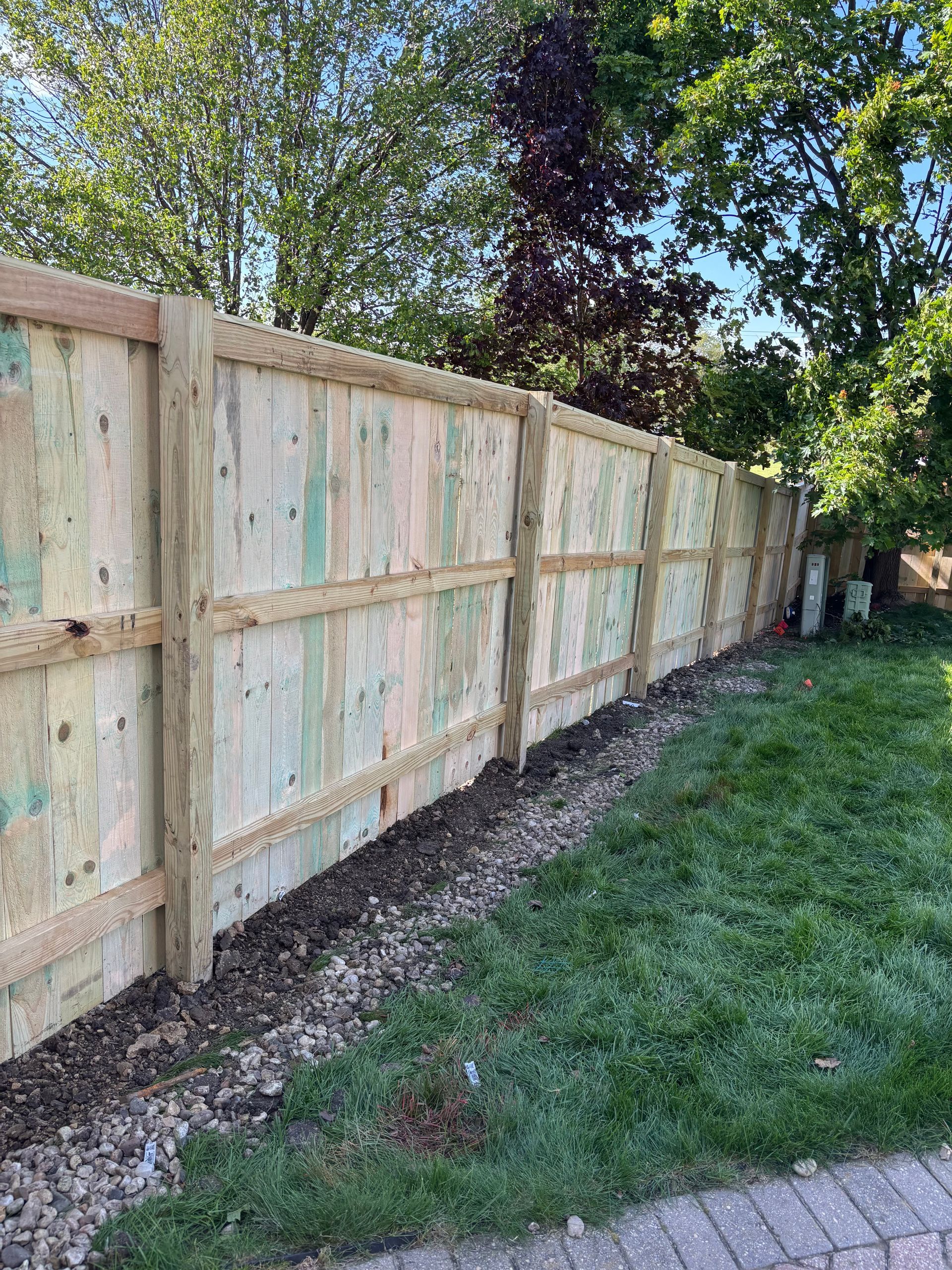 treated pine wood privacy fence installation Illinois