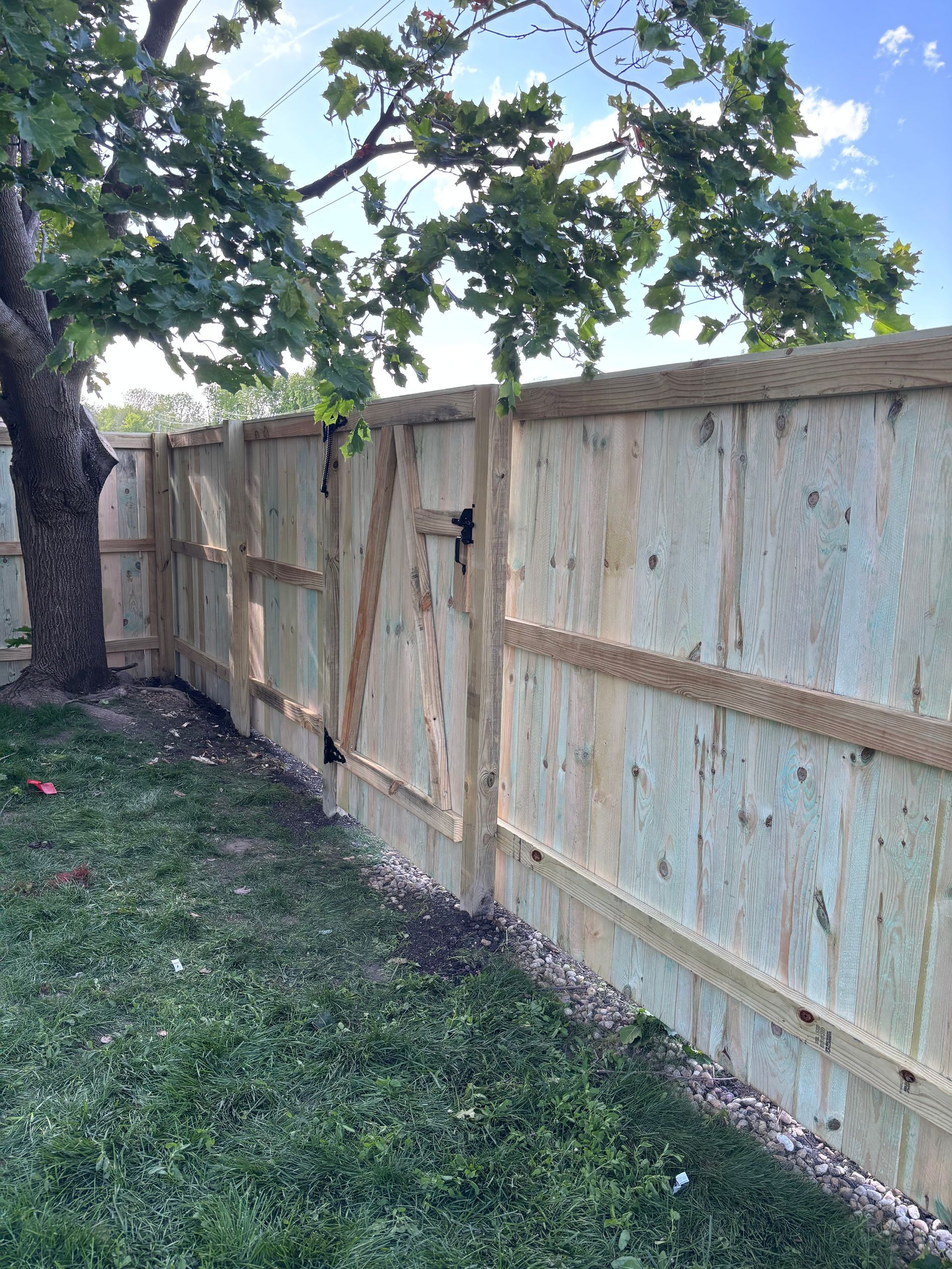 treated pine wood privacy fence installation Illinois