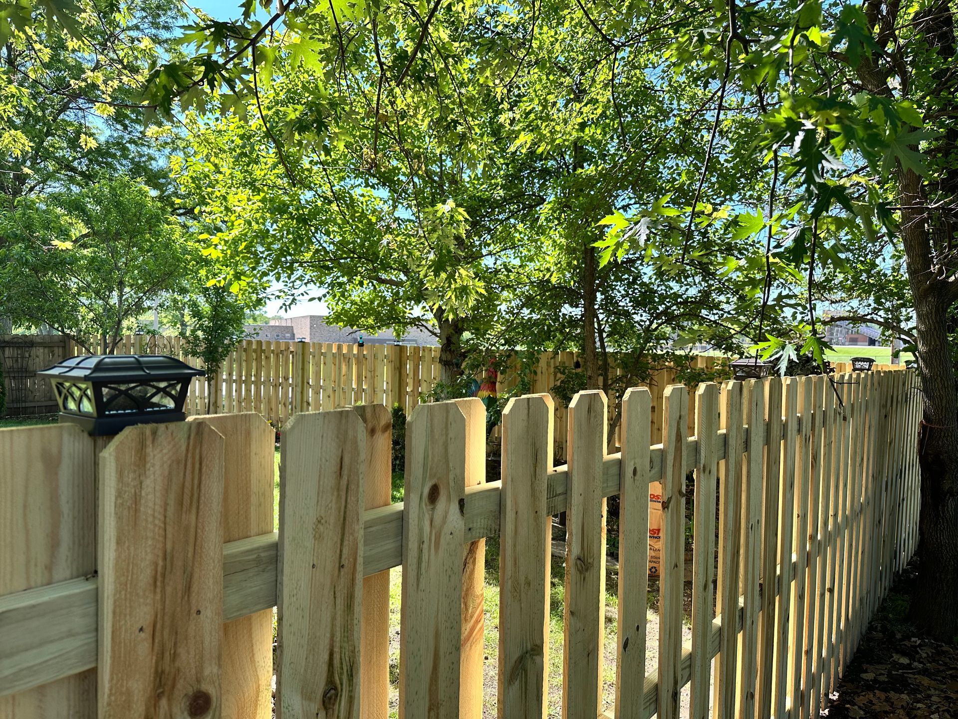 treated pine wood fence installation Illinois