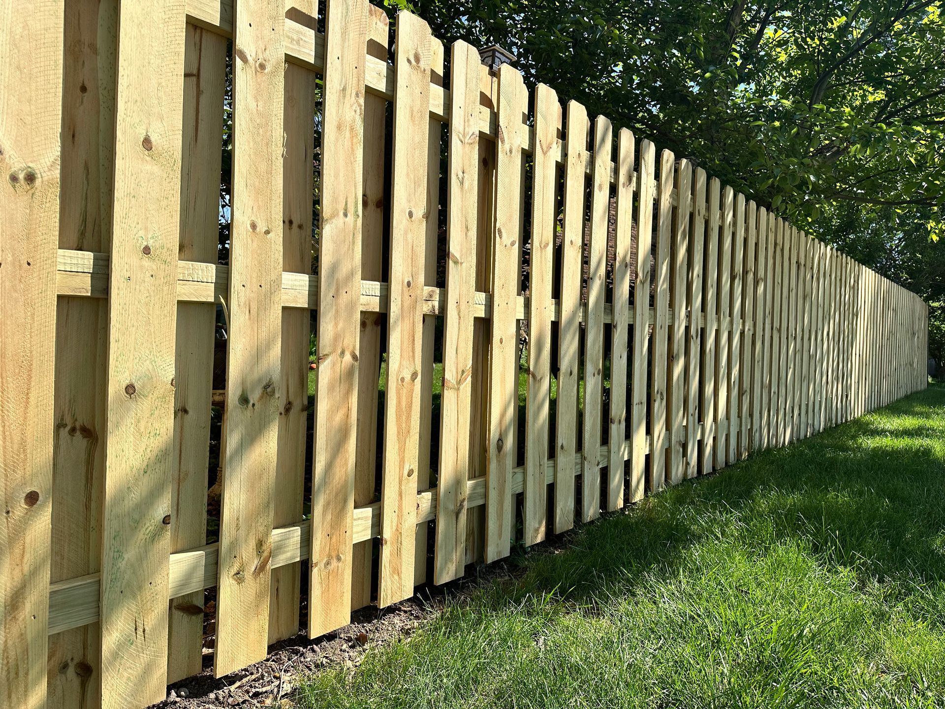 treated pine wood fence installation Illinois