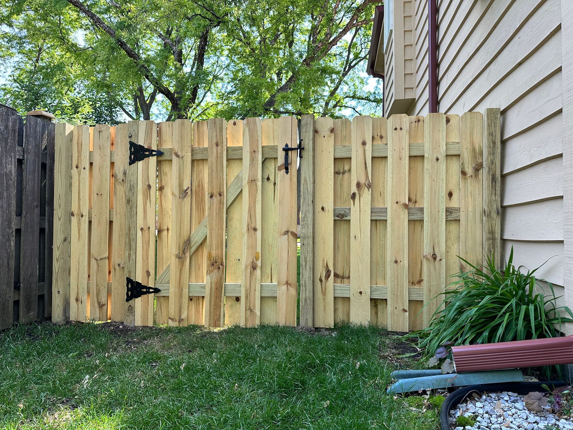 treated pine wood fence installation Illinois