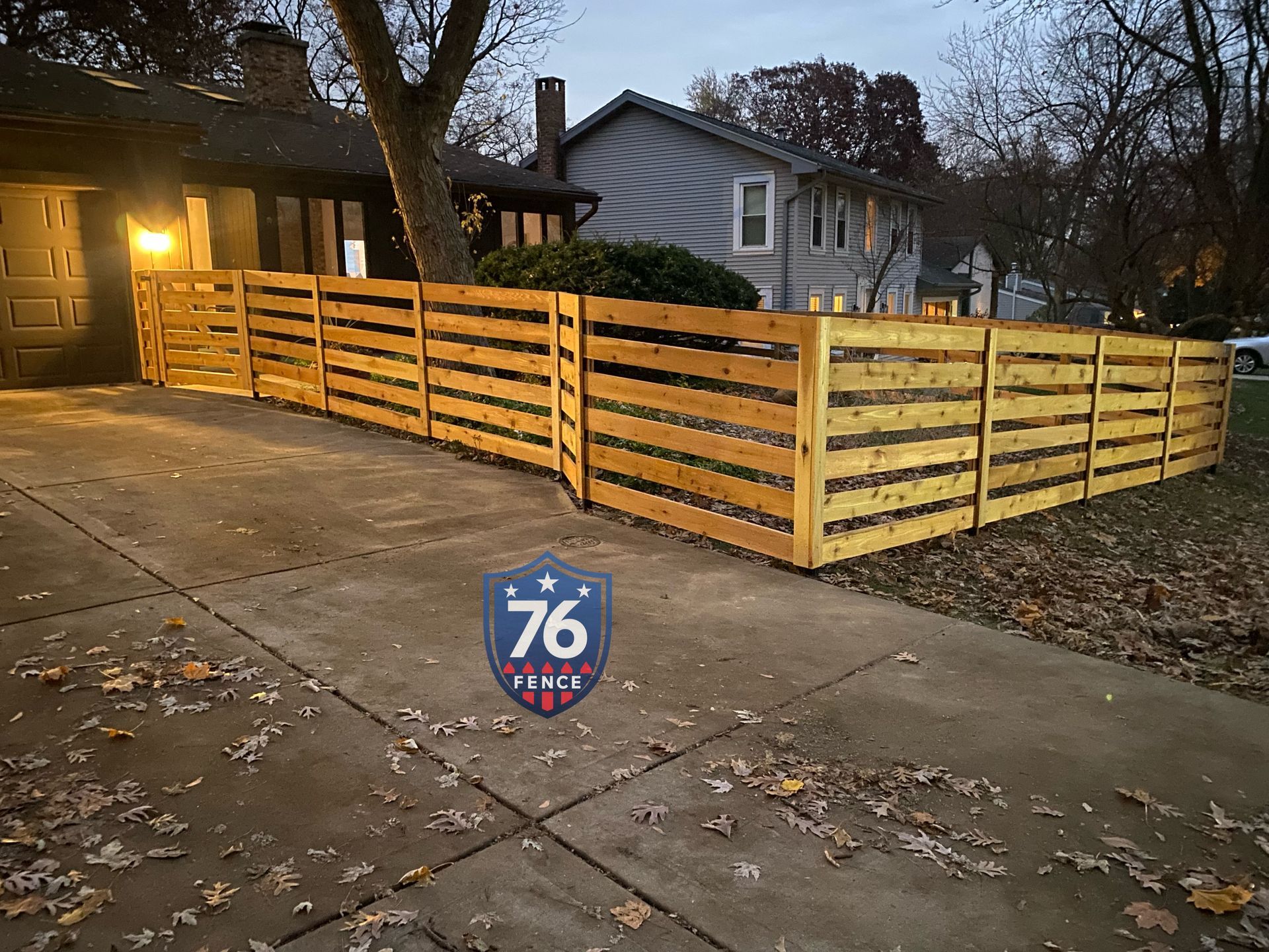 cedar horizontal fence installation Illinois
