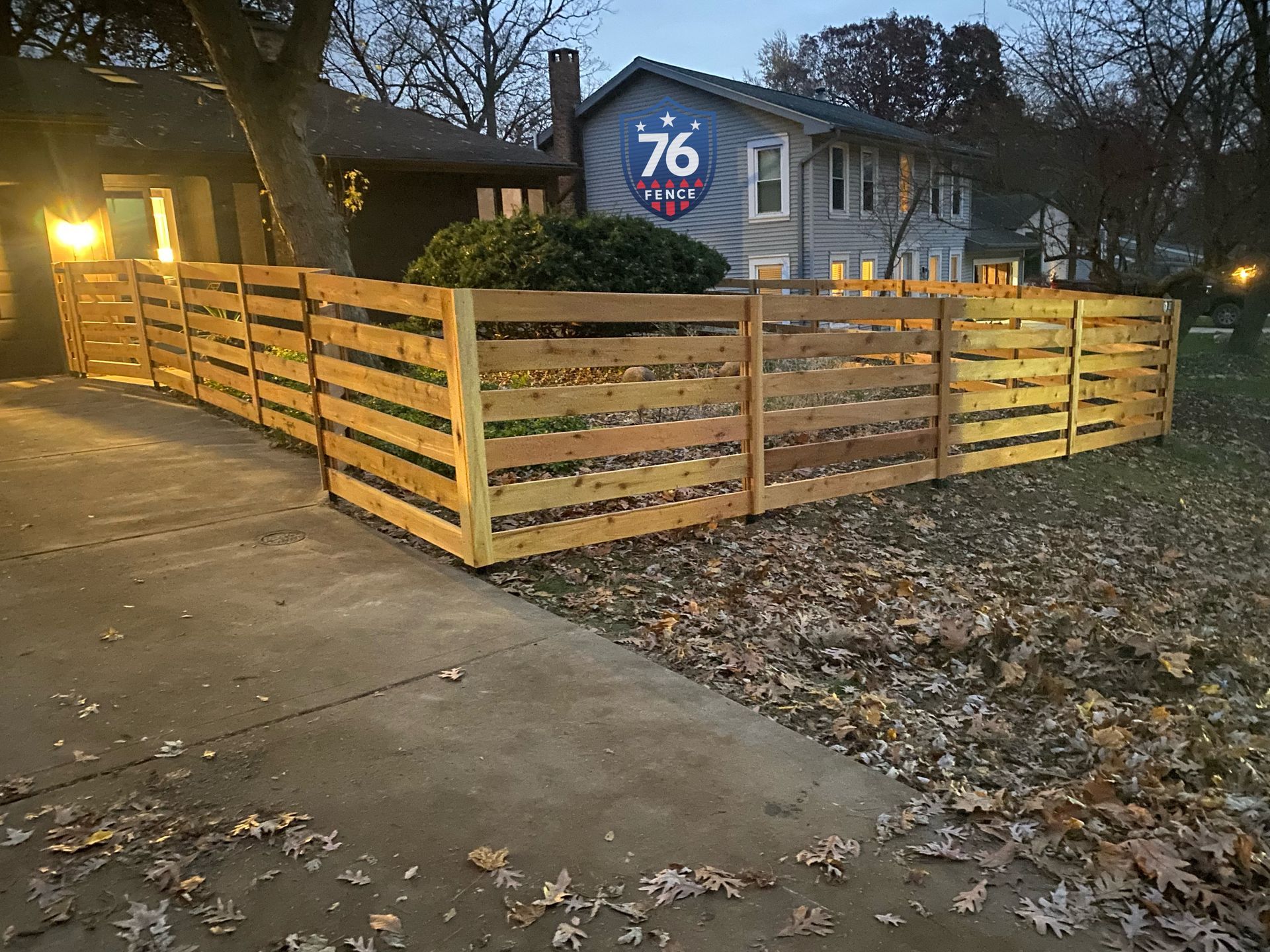 cedar horizontal fence installation Illinois