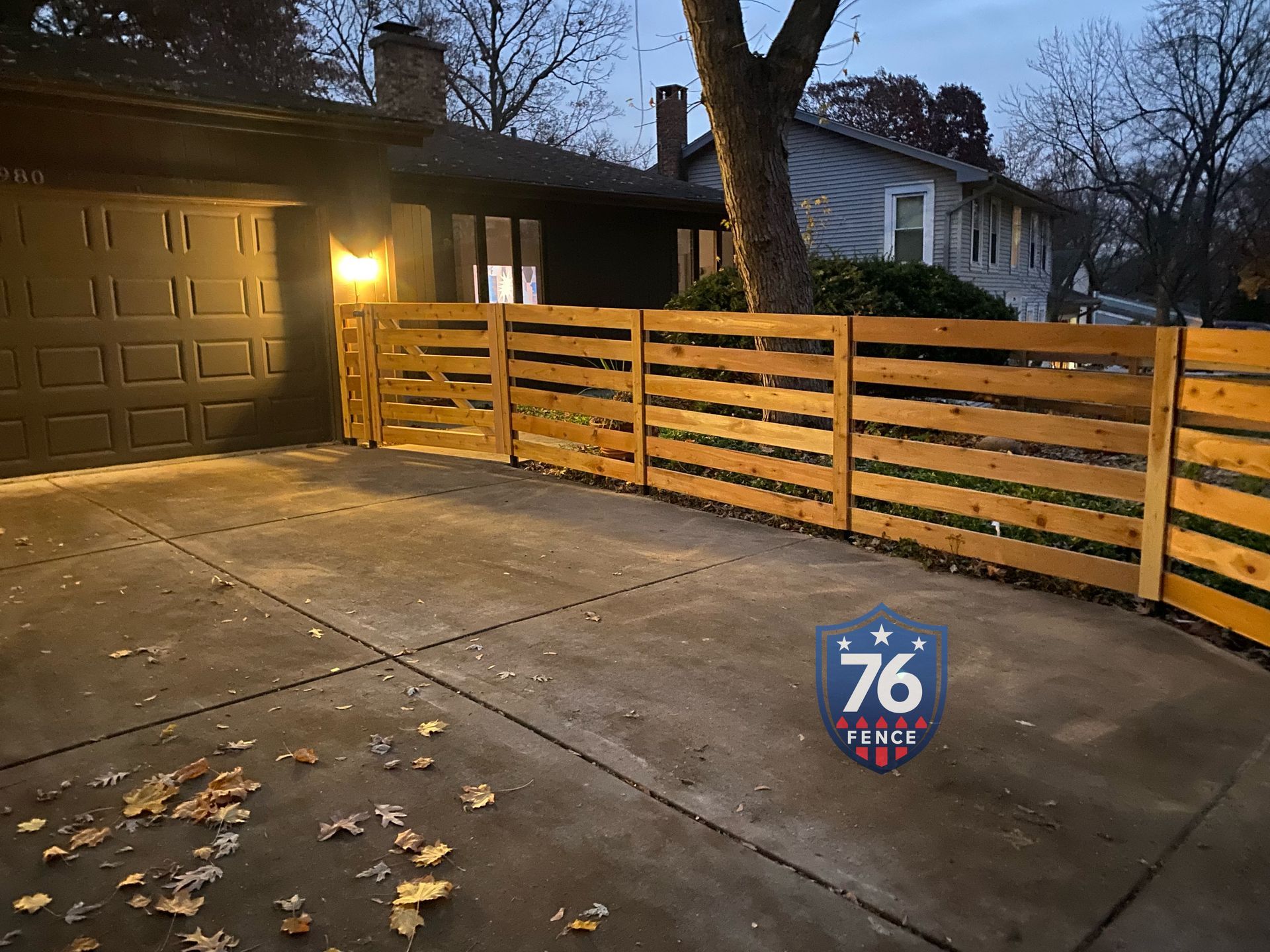 cedar horizontal fence installation Illinois