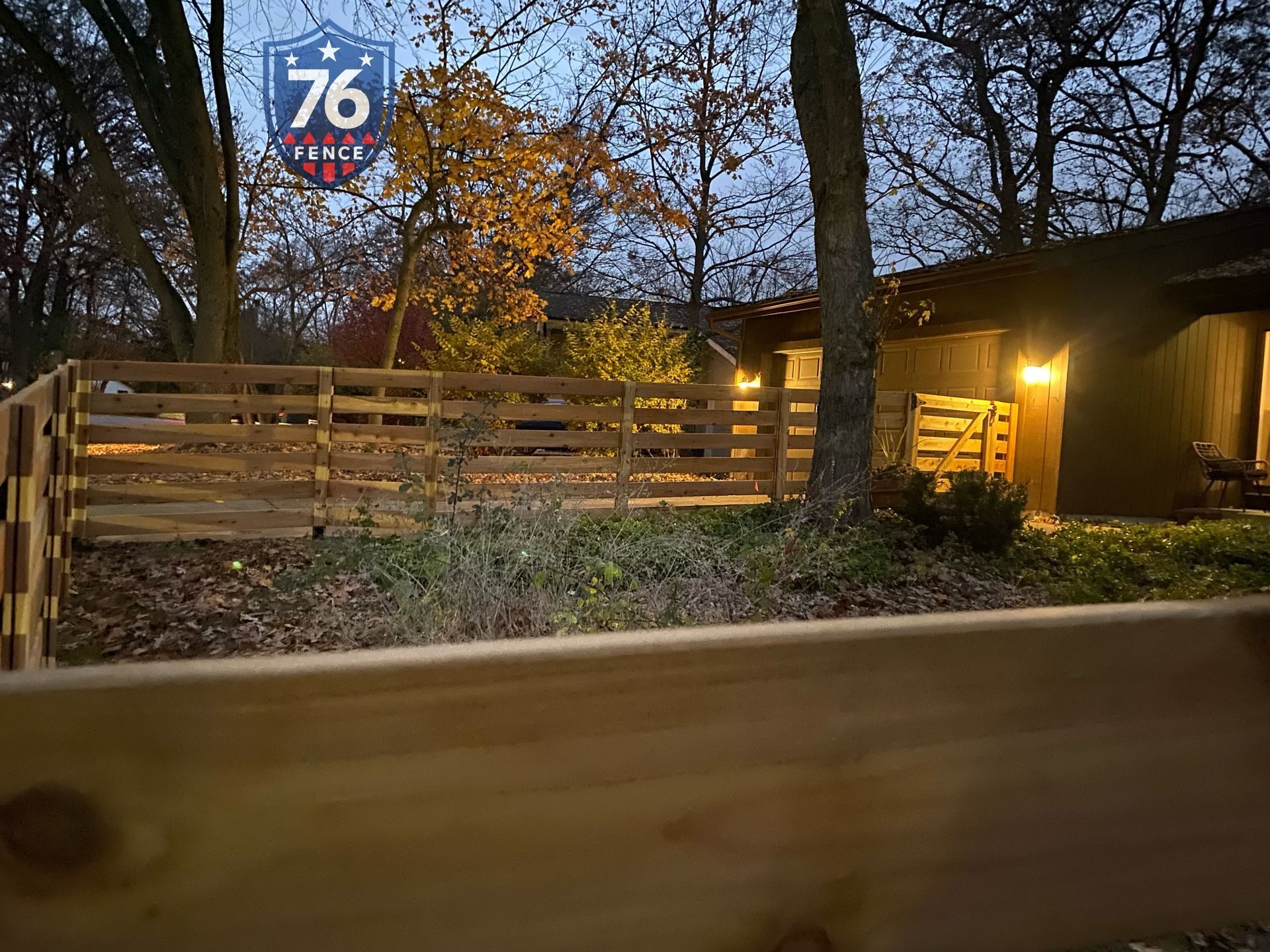 cedar horizontal fence installation Illinois