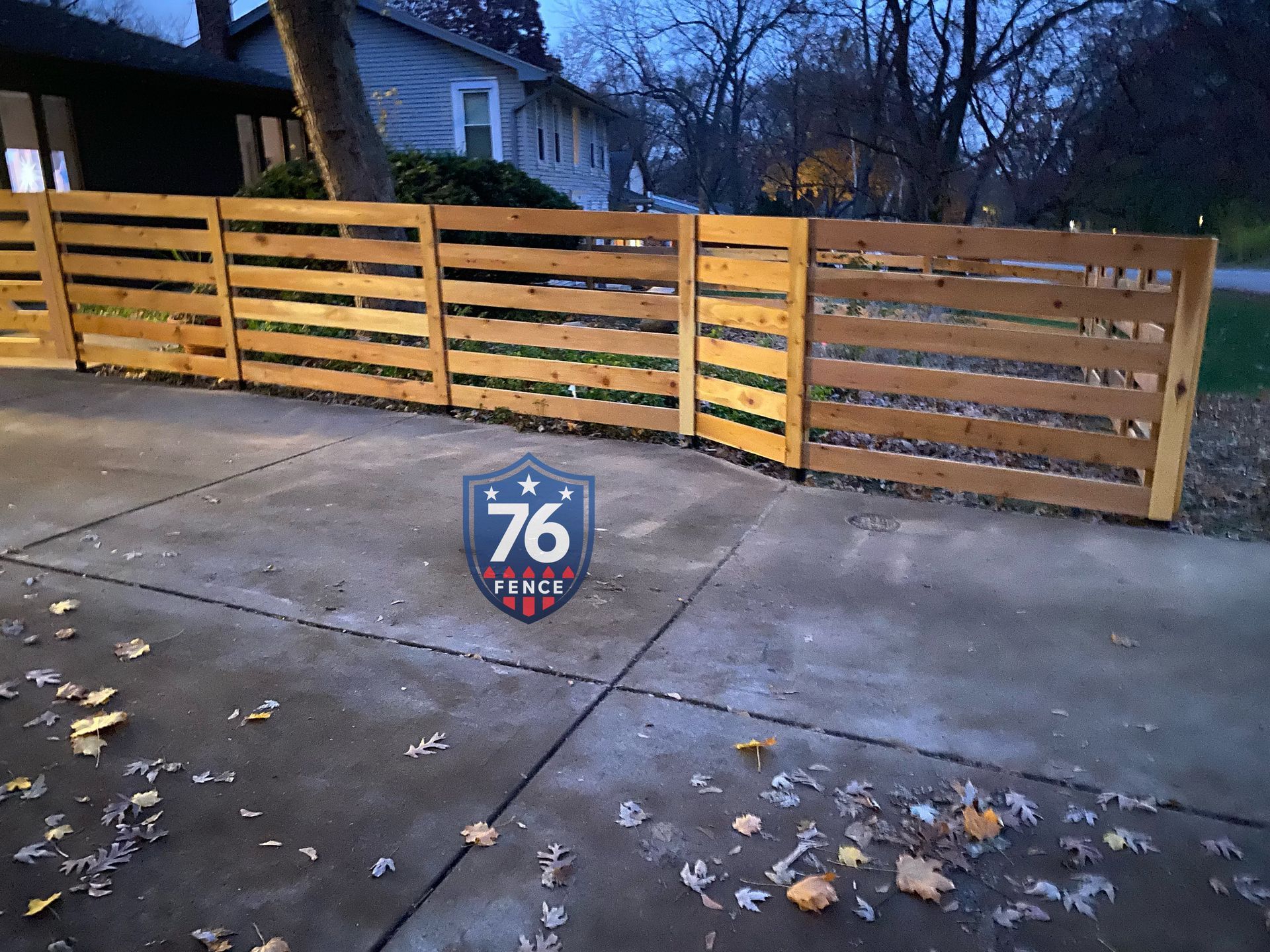cedar horizontal fence installation Illinois