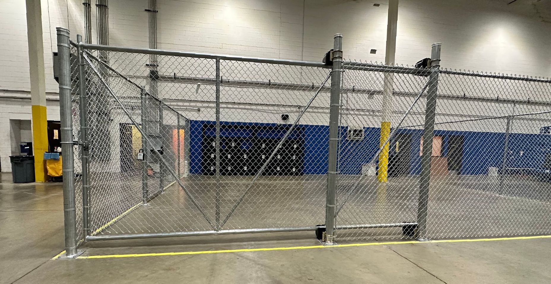 commercial sliding cantilever gate warehouse fence illinois