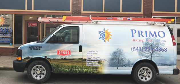 Primo Heating and Cooling service van