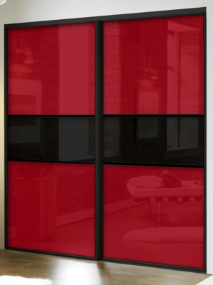 Custom  Red & Black Glass Wardrobe Doors — Gold Coast