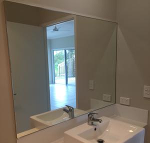 Large Semi-Framed Bathroom Mirror — Gold Coast