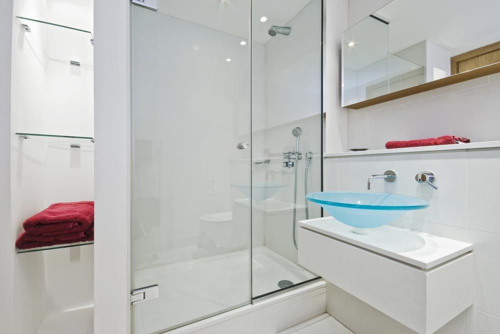 Modern Bathroom With Frameless Glass Door