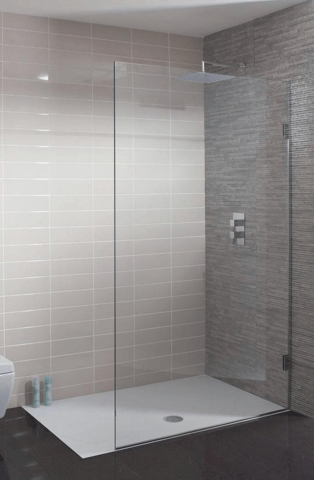 Shower Door With Fixed Panel — Gold Coast Shower Screens in Coombabah QLD