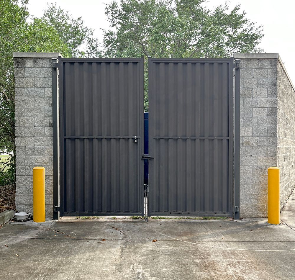 12-foot metal doors for dumpster storage