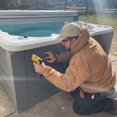 Mohnton  Custom Spas — Hot Tub Filling Up Water in Mohnton, PA