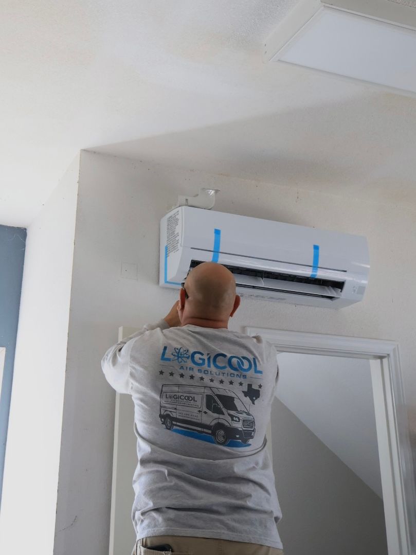 Close-up of a corroded AC condenser coil from salt air exposure in Corpus Christi.