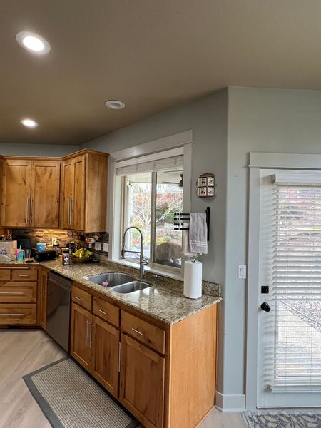 New paint in a hallway and door trim in a house in Medford, Oregon
