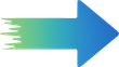 A blue and green arrow pointing to the right on a white background.