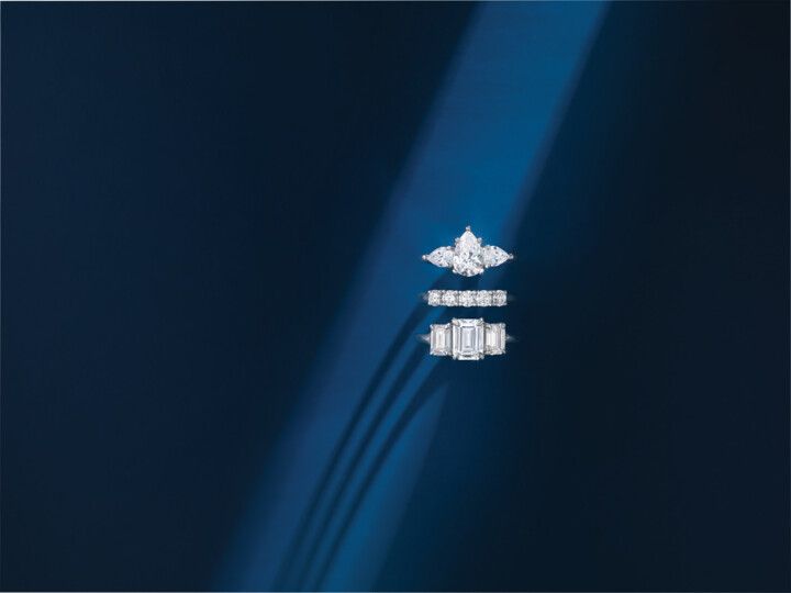 A blue background with a white object on it