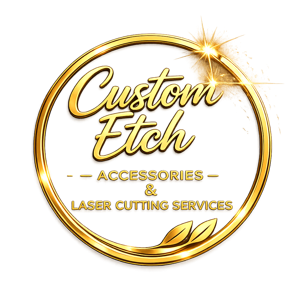 Custom Etch Studio is a business offering custom laser engraving and cutting services for a variety of products
