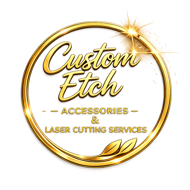 Custom Etch Studio is a business offering custom laser engraving and cutting services for a variety of products
