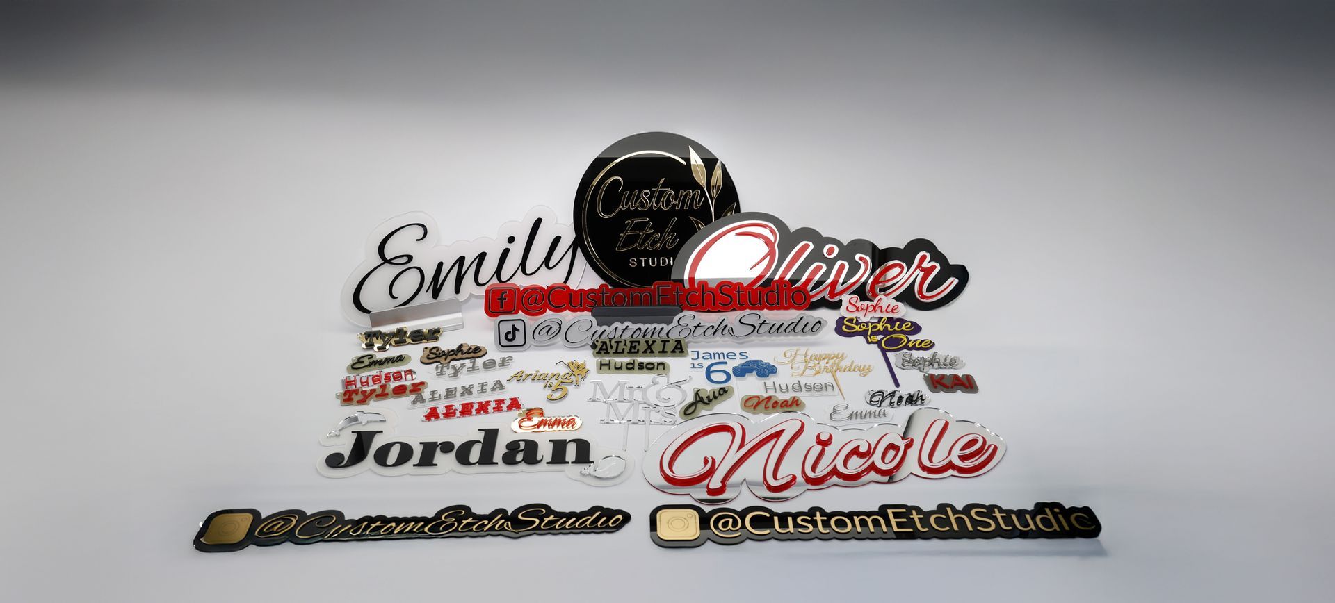 Custom Etch Studio is a business offering custom laser engraving and cutting services for a variety of products