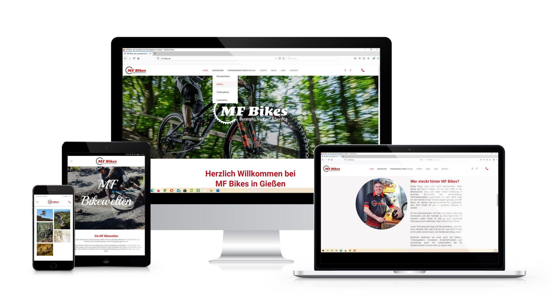 MF Bikes Webseite