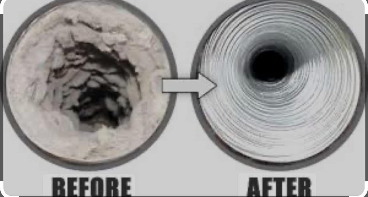 A before and after picture of a drain pipe.