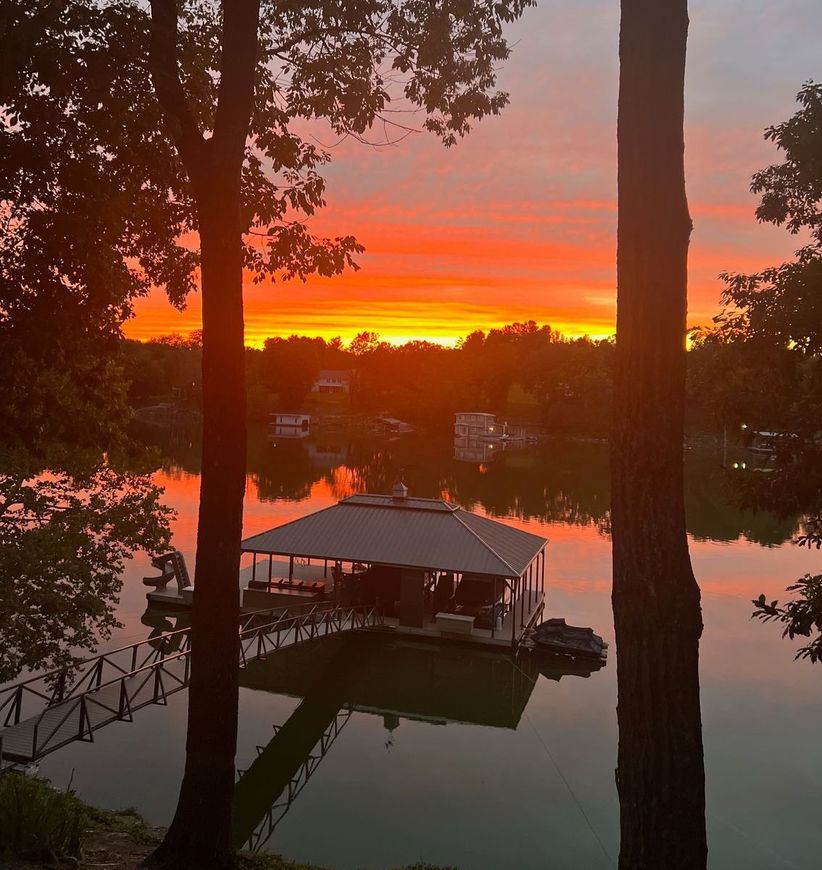 Sunset Over a Lake with A Dock in The Foreground - Dock Solutions of Kentucky | Lexington, KY