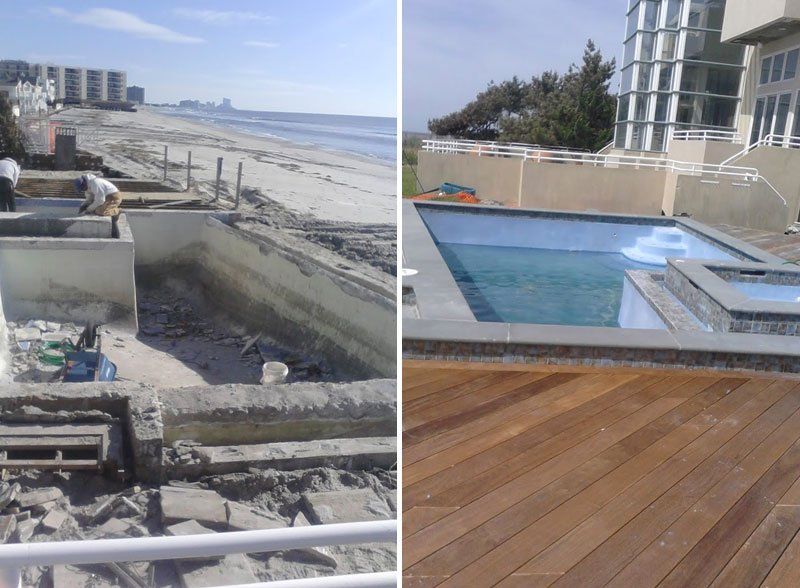 Pool Repair Before and After - Pool Renovation - Long Port, NJ
