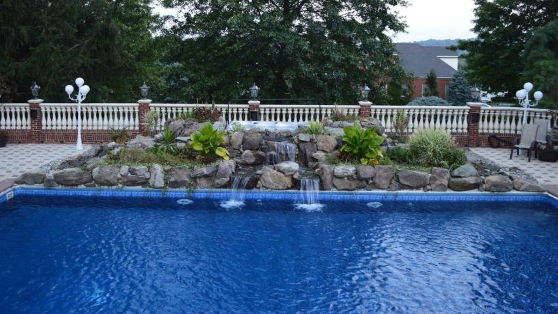 Custom Rock Waterfall Installation - After - Linwood, New Jersey
