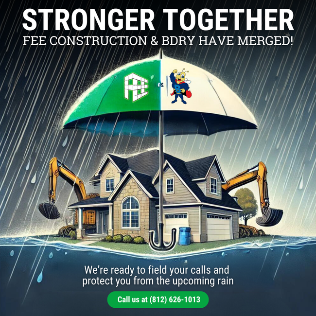 A house under an umbrella that says stronger together