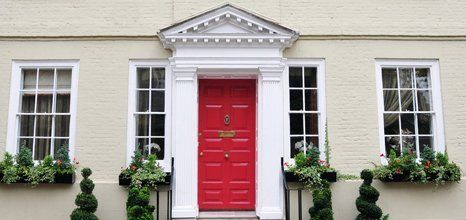 red coloured door