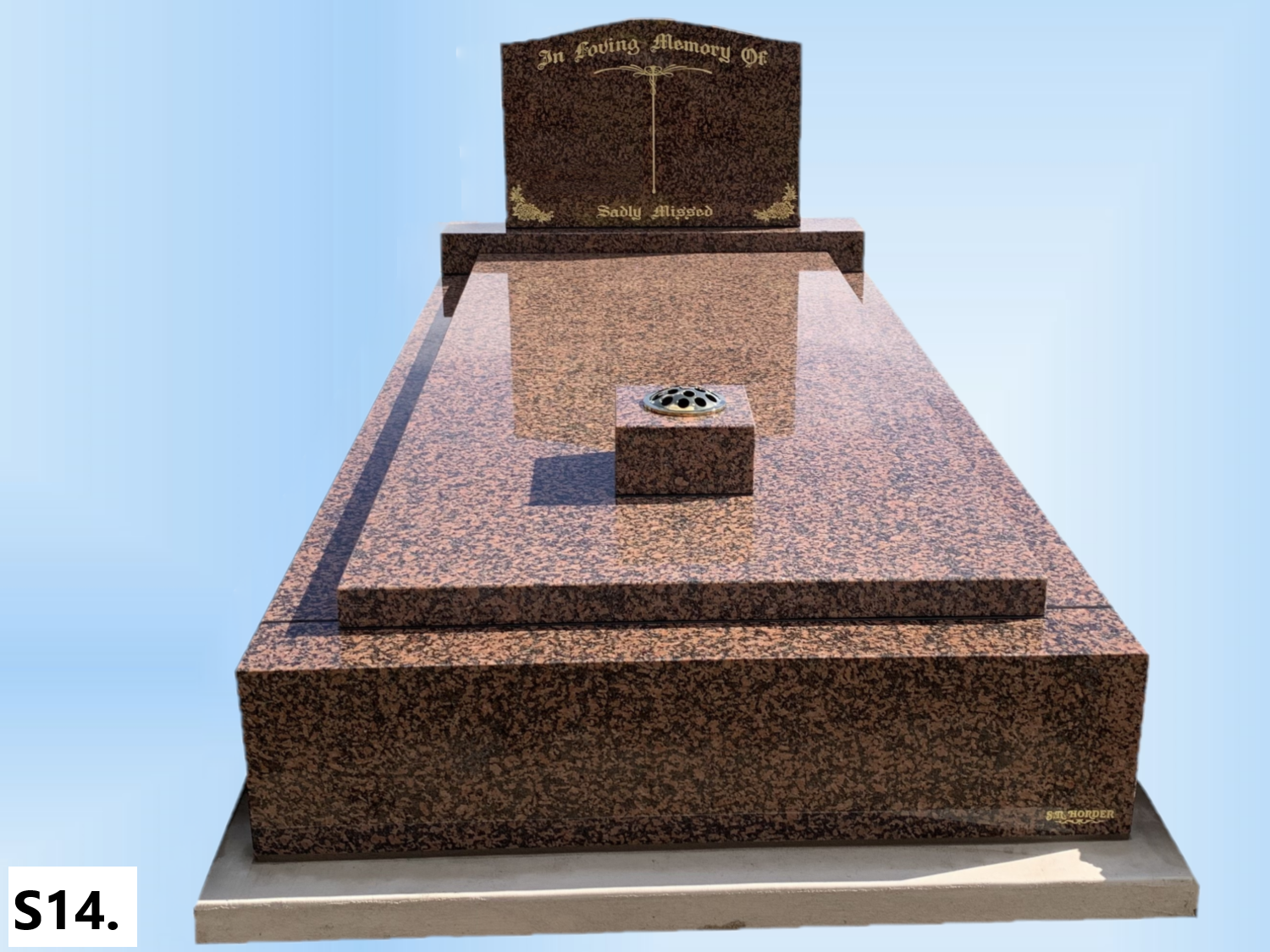 Brown Marble Single Monument — S.R. Horder Monumental Masons in Rutherford, NSW