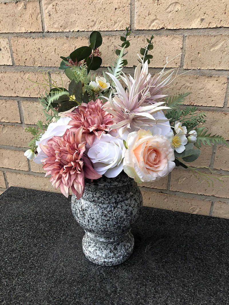 Fancy Vase with Assorted Flower 2 — S.R. Horder Monumental Masons in Rutherford, NSW