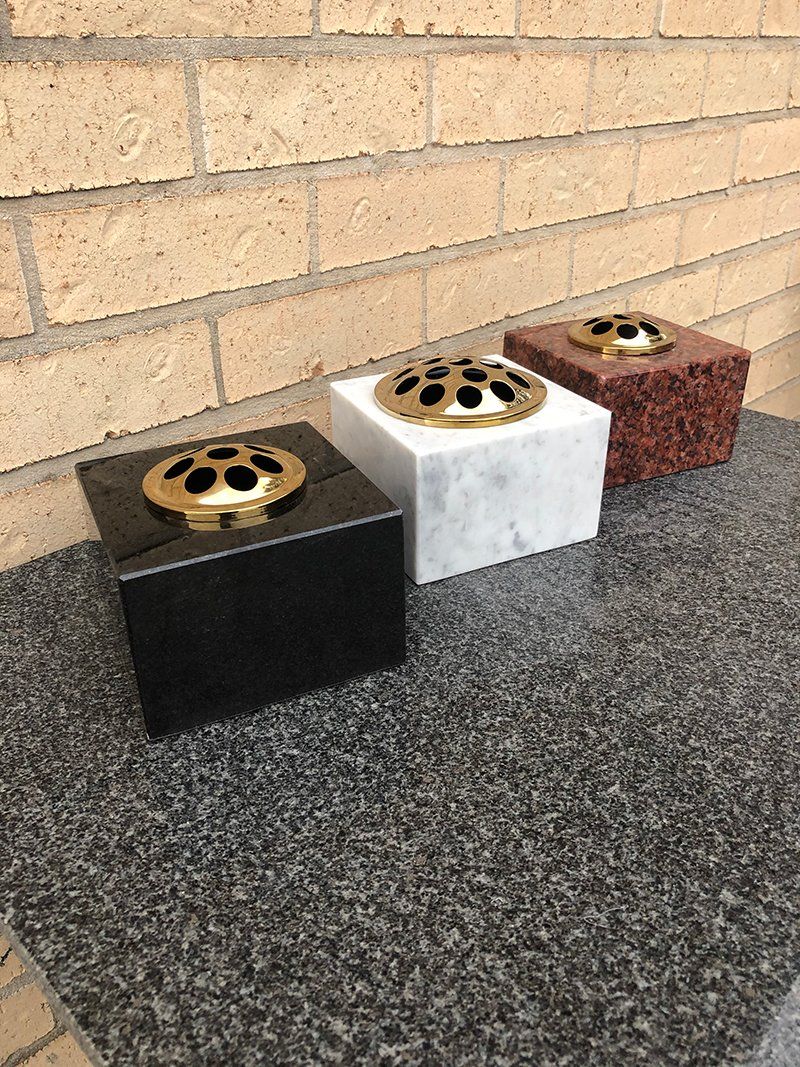 Black, White & Multicoloured Vases — S.R. Horder Monumental Masons in Rutherford, NSW