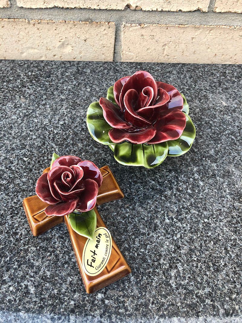 Majolica Red Roses— S.R. Horder Monumental Masons in Rutherford, NSW